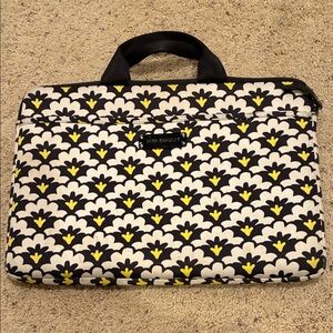 Vera Bradley Black and Yellow Floral Laptop Bag